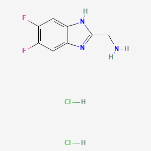 molecular formula C8H9Cl2F2N3 B2884764 (5,6-二氟-1H-苯并[d]咪唑-2-基)甲胺二盐酸盐 CAS No. 2342580-81-6