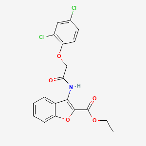molecular formula C19H15Cl2NO5 B2884774 3-(2-(2,4-二氯苯氧基)乙酰氨基)苯并呋喃-2-甲酸乙酯 CAS No. 477501-11-4
