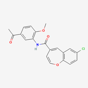 N-(5-acetyl-2-methoxyphenyl)-7-chloro-1-benzoxepine-4-carboxamide
