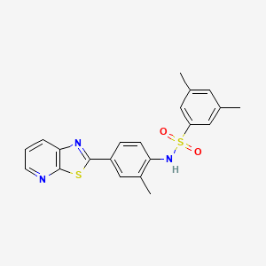 3,5-dimethyl-N-(2-methyl-4-(thiazolo[5,4-b]pyridin-2-yl)phenyl)benzenesulfonamide