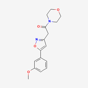 molecular formula C16H18N2O4 B2884781 2-(5-(3-甲氧基苯基)异恶唑-3-基)-1-吗啉代乙酮 CAS No. 953228-89-2