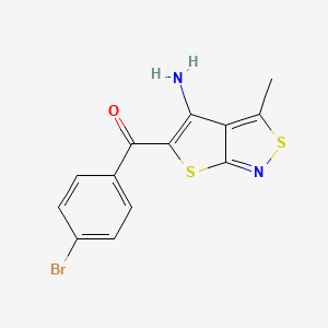molecular formula C13H9BrN2OS2 B2884782 (4-Amino-3-methylthieno[2,3-c]isothiazol-5-yl)(4-bromophenyl)methanone CAS No. 339017-27-5