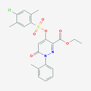 Ethyl 4-(((4-chloro-2,5-dimethylphenyl)sulfonyl)oxy)-6-oxo-1-(o-tolyl)-1,6-dihydropyridazine-3-carboxylate