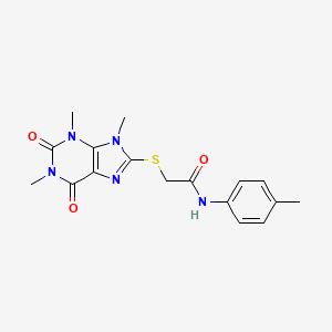 N-(4-methylphenyl)-2-(1,3,9-trimethyl-2,6-dioxopurin-8-yl)sulfanylacetamide