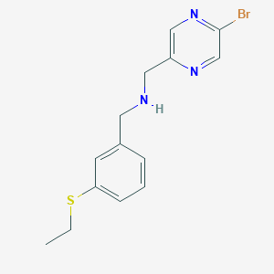 [(5-Bromopyrazin-2-yl)methyl]({[3-(ethylsulfanyl)phenyl]methyl})amine
