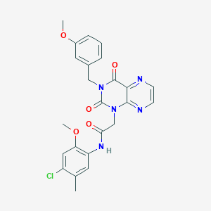 molecular formula C24H22ClN5O5 B2884795 N-(4-氯-2-甲氧基-5-甲基苯基)-2-(3-(3-甲氧基苄基)-2,4-二氧代-3,4-二氢蝶啶-1(2H)-基)乙酰胺 CAS No. 1359394-73-2