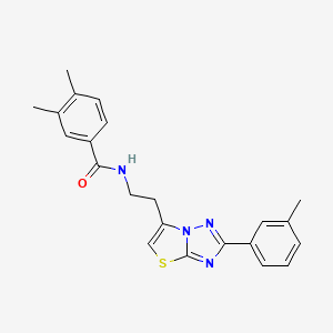 molecular formula C22H22N4OS B2884796 3,4-dimethyl-N-(2-(2-(m-tolyl)thiazolo[3,2-b][1,2,4]triazol-6-yl)ethyl)benzamide CAS No. 894048-36-3