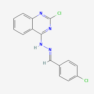 4-chlorobenzenecarbaldehyde N-(2-chloro-4-quinazolinyl)hydrazone