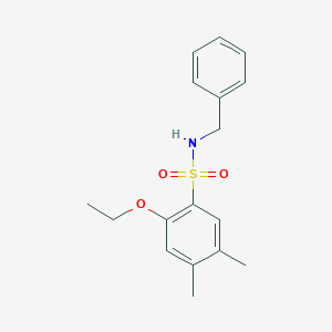 molecular formula C17H21NO3S B288480 N-benzyl-2-ethoxy-4,5-dimethylbenzenesulfonamide 