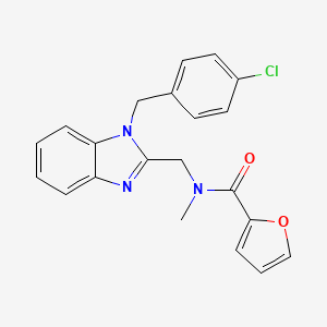 molecular formula C21H18ClN3O2 B2884805 N-{[1-(4-chlorobenzyl)-1H-benzimidazol-2-yl]methyl}-N-methyl-2-furamide CAS No. 919976-19-5