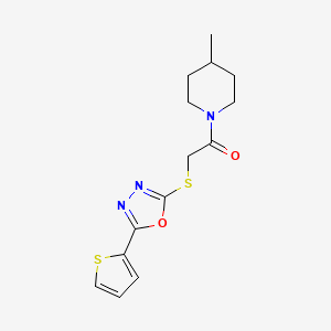 4-Methyl-1-{[(5-thien-2-yl-1,3,4-oxadiazol-2-yl)thio]acetyl}piperidine