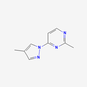 molecular formula C9H10N4 B2884810 2-Methyl-4-(4-methylpyrazol-1-yl)pyrimidine CAS No. 2310156-36-4