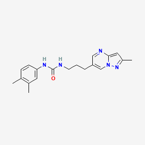 molecular formula C19H23N5O B2884812 1-(3,4-Dimethylphenyl)-3-(3-(2-methylpyrazolo[1,5-a]pyrimidin-6-yl)propyl)urea CAS No. 1798678-67-7