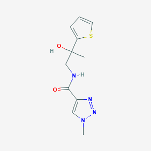 molecular formula C11H14N4O2S B2884816 N-(2-hydroxy-2-(thiophen-2-yl)propyl)-1-methyl-1H-1,2,3-triazole-4-carboxamide CAS No. 1795299-54-5