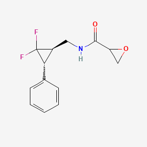 N-[[(1R,3R)-2,2-Difluoro-3-phenylcyclopropyl]methyl]oxirane-2-carboxamide