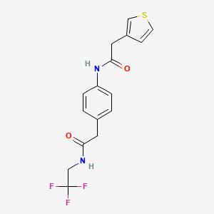 N-(4-(2-oxo-2-((2,2,2-trifluoroethyl)amino)ethyl)phenyl)-2-(thiophen-3-yl)acetamide