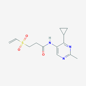 molecular formula C13H17N3O3S B2884822 N-(4-Cyclopropyl-2-methylpyrimidin-5-yl)-3-ethenylsulfonylpropanamide CAS No. 2224314-93-4