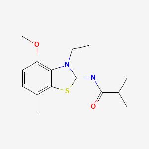 molecular formula C15H20N2O2S B2884825 (Z)-N-(3-ethyl-4-methoxy-7-methylbenzo[d]thiazol-2(3H)-ylidene)isobutyramide CAS No. 868370-27-8