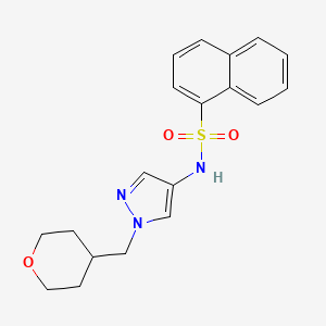N-(1-((tetrahydro-2H-pyran-4-yl)methyl)-1H-pyrazol-4-yl)naphthalene-1-sulfonamide
