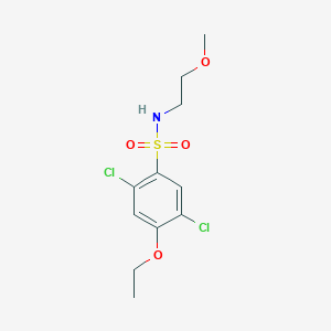 molecular formula C11H15Cl2NO4S B288484 2,5-dichloro-4-ethoxy-N-(2-methoxyethyl)benzenesulfonamide 