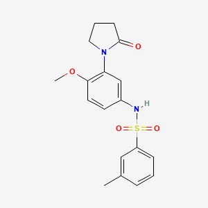 molecular formula C18H20N2O4S B2884844 N-(4-methoxy-3-(2-oxopyrrolidin-1-yl)phenyl)-3-methylbenzenesulfonamide CAS No. 941918-20-3