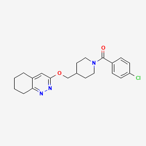 (4-Chlorophenyl)(4-(((5,6,7,8-tetrahydrocinnolin-3-yl)oxy)methyl)piperidin-1-yl)methanone