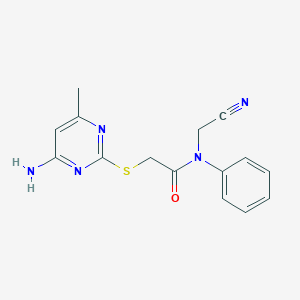 molecular formula C15H15N5OS B2884851 2-[(4-amino-6-methylpyrimidin-2-yl)sulfanyl]-N-(cyanomethyl)-N-phenylacetamide CAS No. 1276634-69-5