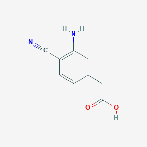 molecular formula C9H8N2O2 B2884852 2-(3-Amino-4-cyanophenyl)acetic acid CAS No. 1824651-98-0