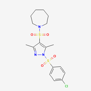 1-((1-((4-chlorophenyl)sulfonyl)-3,5-dimethyl-1H-pyrazol-4-yl)sulfonyl)azepane