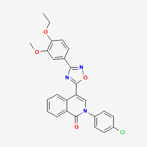 2-(4-chlorophenyl)-4-[3-(4-ethoxy-3-methoxyphenyl)-1,2,4-oxadiazol-5-yl]-1,2-dihydroisoquinolin-1-one