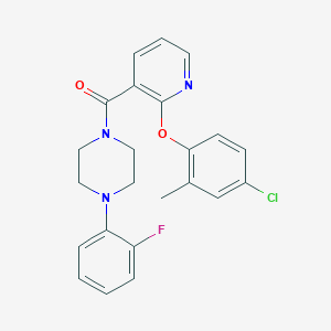 molecular formula C23H21ClFN3O2 B2884866 [2-(4-Chloro-2-methylphenoxy)pyridin-3-yl]-[4-(2-fluorophenyl)piperazin-1-yl]methanone CAS No. 497060-65-8