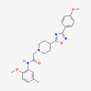 molecular formula C24H28N4O4 B2884868 N-(2-methoxy-5-methylphenyl)-2-(4-(3-(4-methoxyphenyl)-1,2,4-oxadiazol-5-yl)piperidin-1-yl)acetamide CAS No. 1251690-12-6