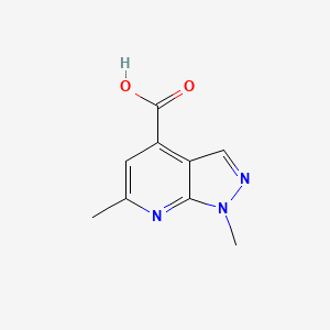 molecular formula C9H9N3O2 B2884872 1,6-dimethyl-1H-pyrazolo[3,4-b]pyridine-4-carboxylic acid CAS No. 934106-78-2