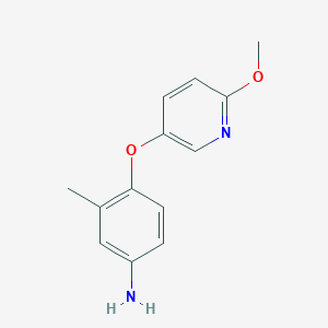 molecular formula C13H14N2O2 B2884882 4-((6-甲氧基吡啶-3-基)氧基)-3-甲基苯胺 CAS No. 871020-35-8