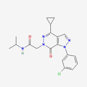 molecular formula C19H20ClN5O2 B2884887 2-(1-(3-chlorophenyl)-4-cyclopropyl-7-oxo-1H-pyrazolo[3,4-d]pyridazin-6(7H)-yl)-N-isopropylacetamide CAS No. 1105200-48-3