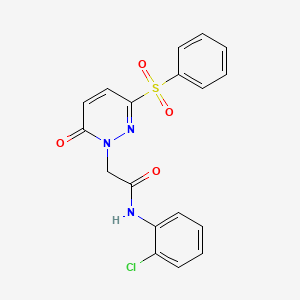 molecular formula C18H14ClN3O4S B2884888 N-(2-氯苯基)-2-(6-氧代-3-(苯磺酰基)吡啶并-1(6H)-基)乙酰胺 CAS No. 1105232-15-2