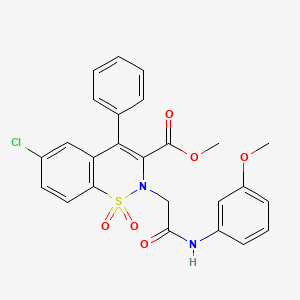 methyl 6-chloro-2-(2-((3-methoxyphenyl)amino)-2-oxoethyl)-4-phenyl-2H-benzo[e][1,2]thiazine-3-carboxylate 1,1-dioxide