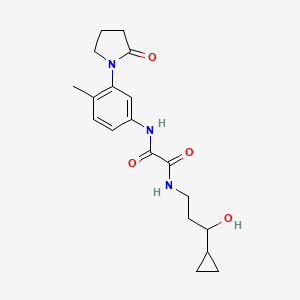 N1-(3-cyclopropyl-3-hydroxypropyl)-N2-(4-methyl-3-(2-oxopyrrolidin-1-yl)phenyl)oxalamide