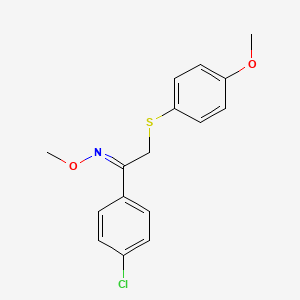 molecular formula C16H16ClNO2S B2884894 (E)-[1-(4-chlorophenyl)-2-[(4-methoxyphenyl)sulfanyl]ethylidene](methoxy)amine CAS No. 320422-55-7