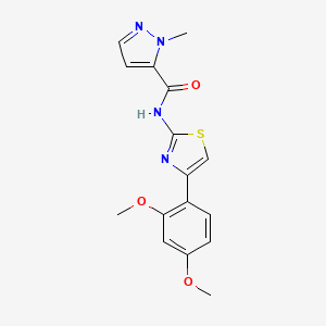 molecular formula C16H16N4O3S B2884898 N-(4-(2,4-dimethoxyphenyl)thiazol-2-yl)-1-methyl-1H-pyrazole-5-carboxamide CAS No. 1171574-09-6