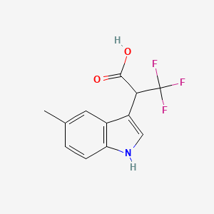molecular formula C12H10F3NO2 B2884900 3,3,3-Trifluoro-2-(5-methyl-1H-indol-3-yl)propanoic acid CAS No. 252729-38-7