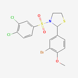 B2884904 2-(3-Bromo-4-methoxyphenyl)-3-((3,4-dichlorophenyl)sulfonyl)thiazolidine CAS No. 441740-63-2
