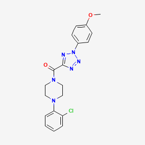 molecular formula C19H19ClN6O2 B2884906 (4-(2-chlorophenyl)piperazin-1-yl)(2-(4-methoxyphenyl)-2H-tetrazol-5-yl)methanone CAS No. 1396877-72-7