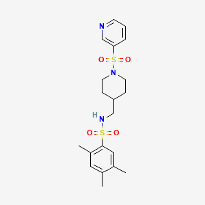 molecular formula C20H27N3O4S2 B2884907 2,4,5-trimethyl-N-((1-(pyridin-3-ylsulfonyl)piperidin-4-yl)methyl)benzenesulfonamide CAS No. 1428362-93-9