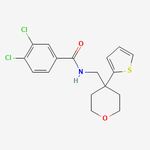 molecular formula C17H17Cl2NO2S B2884912 3,4-二氯-N-((4-(噻吩-2-基)四氢-2H-吡喃-4-基)甲基)苯甲酰胺 CAS No. 1203278-53-8