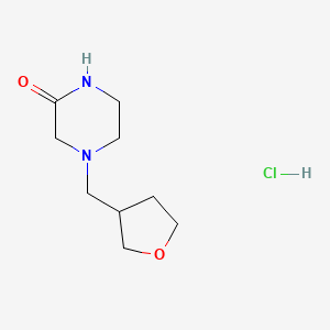 molecular formula C9H17ClN2O2 B2884925 4-((四氢呋喃-3-基)甲基)哌嗪-2-酮盐酸盐 CAS No. 2320860-62-4