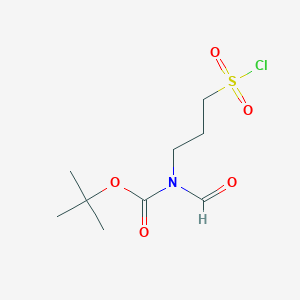 molecular formula C9H16ClNO5S B2884926 叔丁基 N-(3-氯磺酰基丙基)-N-甲酰氨基甲酸酯 CAS No. 2402828-44-6