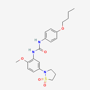 molecular formula C21H27N3O5S B2884927 1-(4-Butoxyphenyl)-3-(5-(1,1-dioxidoisothiazolidin-2-yl)-2-methoxyphenyl)urea CAS No. 1203366-70-4