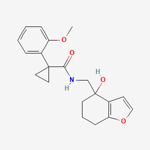 molecular formula C20H23NO4 B2884935 N-((4-羟基-4,5,6,7-四氢苯并呋喃-4-基)甲基)-1-(2-甲氧基苯基)环丙烷-1-甲酰胺 CAS No. 2310097-79-9