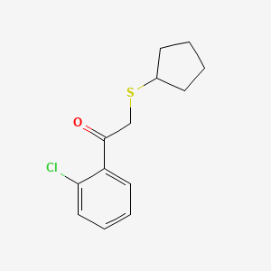 molecular formula C13H15ClOS B2884937 1-(2-氯苯基)-2-环戊基硫代乙酮 CAS No. 726149-06-0